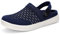 HKR Womens Clogs Memory Foam Comfortable Ladies Mules Sandals with Back Strap Lightweight Mesh Slippers Indoor Outdoor Navy UK7
