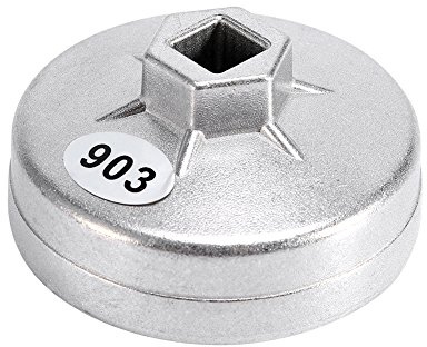 EVGATSAUTO 1 st oljefilterskiftnyckel, 74 mm 14 flöjt aluminium oljefilter skiftnyckel uttagsborttagningsverktyg 903 silverfärg