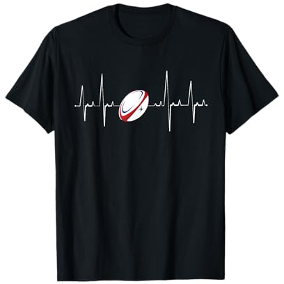 Detto Sportivo Giocatore Rugby Uomini Rugby Battito Cardiaco Maglietta