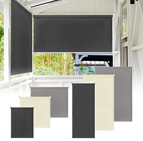 UISEBRT Store extérieur vertical, pare-soleil, protection UV, convient au balcon, 140 x 140 cm, anthracite