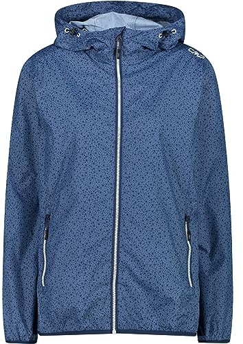 CMP - Giacca Donna con Cappuccio Antipioggia, Blue, XXXL