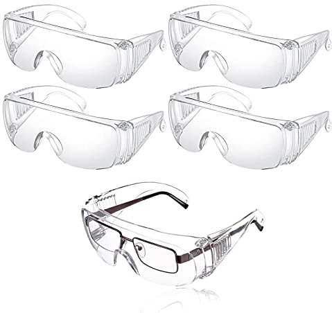 5 PièCes Lunettes SéCurité Contre Gouttelettes Protection Yeux Lunettes Anti-PoussièRe Lunettes SéCurité Transparentes Anti-BuéE Pour Un Usage Quotidien, Bricolage, Laboratoire, Soudage, Meulage
