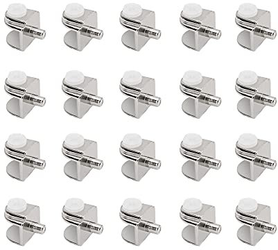 WYAN 20 Stück Glasklemme,Glasregal,Wandmontage,Edelstahl,Poliert,Für Glasträger Im Innen- Und Außenbereich