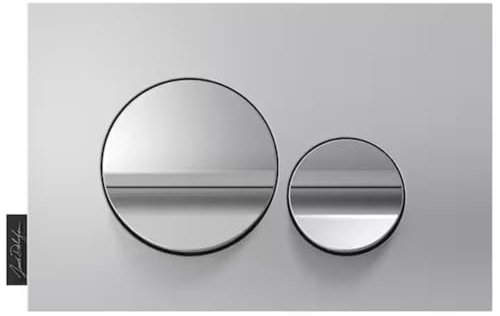 Jacob Delafon - Plaque de Commande WC Suspendu - Compatible bâtis-support Jacob Delafon - Touches Rondes - Plaque Chrome Mat, Touches Chrome - E20859-CP-MTC