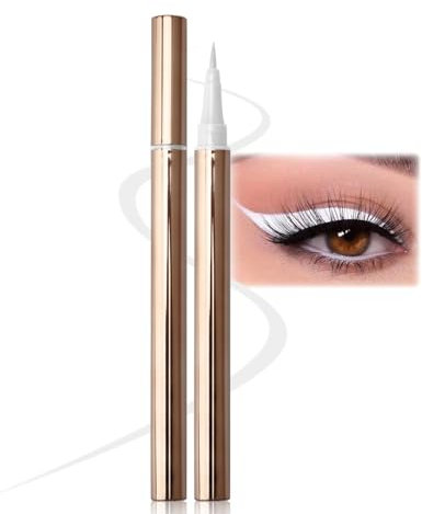 Erinde Delineador De Ojos Blanco, liquido ink eyeliner waterproof, Alta Precisión, Secado Rápido, Maquillaje Coreano