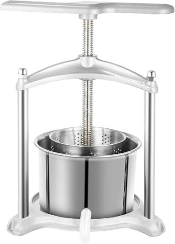 LYJYUJIE Manuelle Obst Wein Presse 3L Edelstahl Haushalt Manuelle Squeezer Cider Gemüse Tincture Pressing Kitchen Machine~/