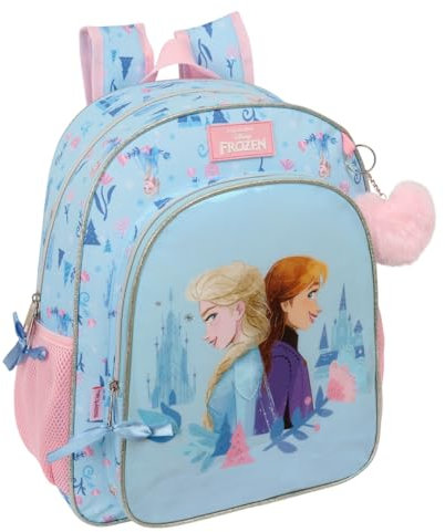 safta FROZEN Ice Magic Schulrucksack für Kinder, Kinderrucksack, anpassbar an Kinderwagen, ideal für Kinder im Schulalter, bequem und vielseitig, Qualität und Widerstandsfähigkeit, 32 x 12 x 38 cm,
