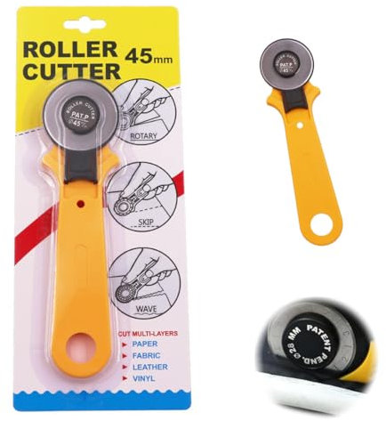 MWUMRCM Set de Cortador Rotatorio de 45mm, Incluye Cuchillas Circulares Cortador de Tela para Acolchar, Cortar Herramienta de Corte para Cortar Tejidos, Tarjetas, Papel, Cuero