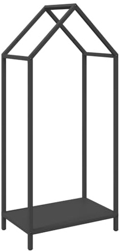 vidaXL Firewood Rack Black 40x25x90 cm Cold-rolled steel