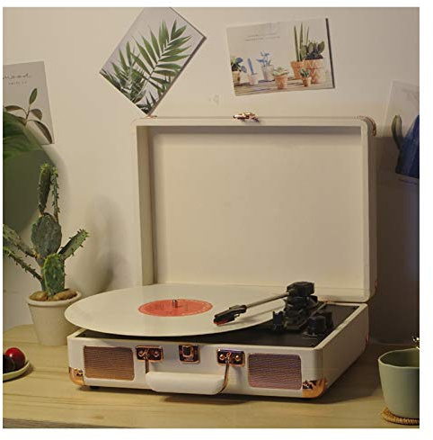 Platine tourne-disque pour tourne-disque vinyle, tourne-disque phonographe avec Bluetooth sans fil 4.2, phonographe portable avec haut-parleurs intégrés, prise en charge des disques de taille 7/1