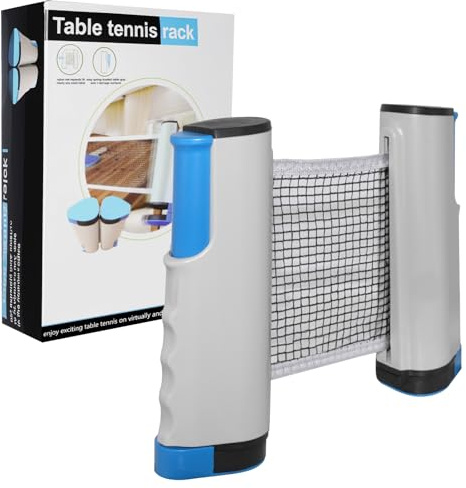 Dalephoric Tischtennisnetze, Ausziehbares Tragbares Tischtennisnetz, Netz Tischtennisplatte Outdoor und Indoor, Maximale Länge 170 cm, Tischtennis Netz für Tischtennistisch, Bürotisch, Graublau