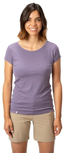 ALPIN LOACKER Coolmax Merino Shirt Damen Kurzarm 150 g/m2 I atmungsaktives Funktionsshirt schnelltrocknend und kühlend I Merinowolle Tshirt und Thermooberteil, Lila M