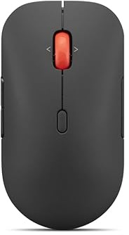 Lenovo Wireless Multi-Mode Pro Plus Mouse 6050 - Eclipse Black, mouse wireless multi-mode Bluetooth 5.3 e 2.4GHz con ricevitore USB, scroll 4 vie, 6 tasti, DPI fino a 4000