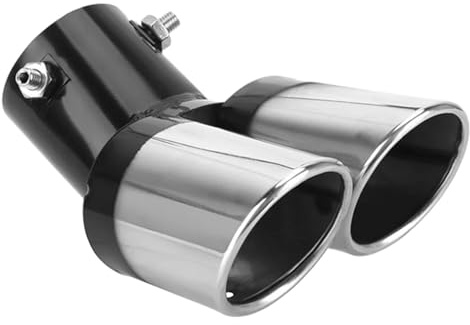 XMBTVAUMN Cola de Escape Doble, para Hyundai Tucson (TL) 3.Gen 2016-2021 Acero Inoxidable embellecedor silenciador Tubo Trasero Deportivo Ovalado Salida Doble bimodal