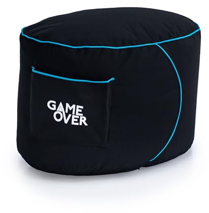 Game Over Lich Blade Video Gaming Bean Bag Foot Stool | Indoor Living Room Leg Rest | Side Pockets for Controllers | Ergonomic Design for the Dedicated Gamer