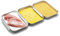 Supremery Set per impanare acciaio inossidabile 3 parti - 3 ciotole per impanare 23 x 15 x 3 cm - Pesce di carne alla cotoletta - Linea di impanatura in metallo rettangolare