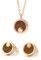 NaturSchatulle Holzschmuck Set Ohrringe Halskette Moonshine 9mm Damen Holzohrringe 925 Silber Rosegold Nussbaum Holz Ohrstecker Schmuck (Set Rosegold)