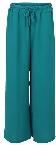 Malito – Damculotte-byxor – palazzobyxor för sommaren – onesize sommarbyxor för strand och vardag – trendiga marlenebyxor 2305 (storlek: 34–42), bensin, 34/42 SE