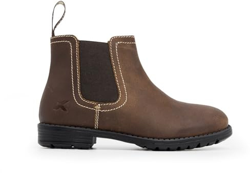 Xpert - Heritage Farrier Junior Chelsea Boots For Kids. Unisex Leather Ankle Boots For Everyday Wear. Easy To Clean And Durable Dealer Farm Boots For Boys And Girls