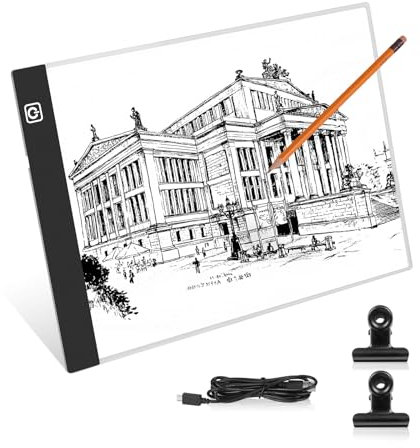 Lanvixo Leuchttisch A4 LED Lightbox, Leuchtplatte Ultra-dünne Light Box mit 3 Helligkeit Einstellbar, Lichtbox Light Pad für Diamant Painting Zeichnen Skizzieren Animation Röntgenbetrachtung