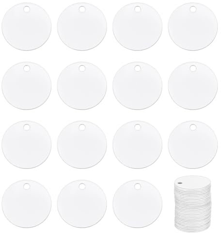 BENECREAT 30PCS Flacher Runder Sublimations-Aluminium-Rohling, 30mm Aluminium-Stanzetikett, Blanko Hundemarke Doppelseitige Transferetiketten Für Selbstgemachte Schlüsselanhänger