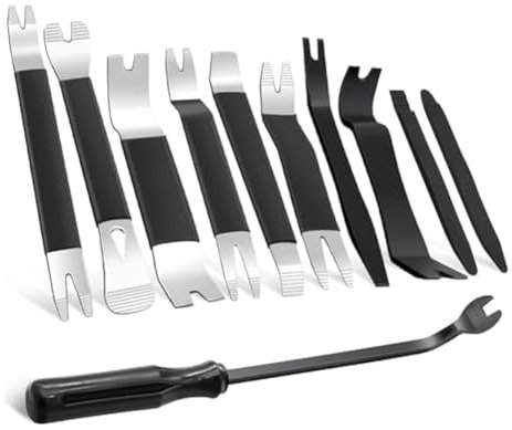 Rordigo Kit d'outils de démontage de garniture de voiture - Accessoires de rechange en métal - Outil de démontage de fixation automatique - Kit de réparation de tableau de bord