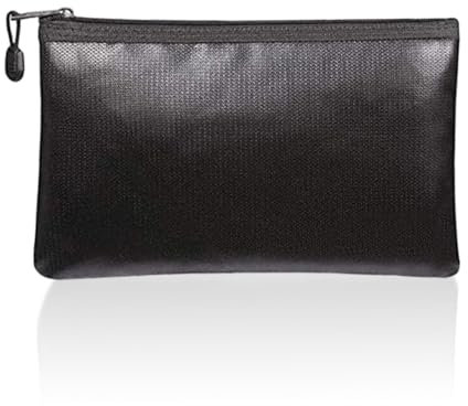 1 bolsa negra ignífuga, impermeable e ignífuga, bolsa de almacenamiento de archivos de datos, maletín de almacenamiento, caja de dinero ignífuga
