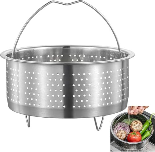 Stainless Steel Steamer Basket, Steamer Basket for Pressure Cooker Rice Cook Insert Rack,Vegetables Fruit Colander Strainer for Cooking Pot,20cm