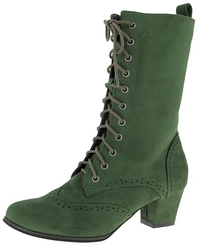 Hirschkogel Damen Trachten Stiefelette, Stivali Tradizionali Donna, Abete, 40 EU
