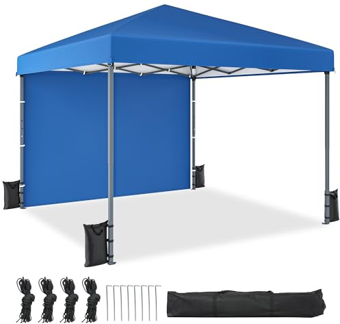 YITAHOME Pavillon Faltpavillon, Faltbarer Stabil Pop up Wetterfester Gartenpavillon mit UV-Schutz, höhenverstellbar für alle Jahreszeiten ideal für Märkte Pool Wasserdicht und robust 3x3M Blau
