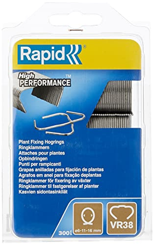 Rapid VR38 - Agrafes Grillage en Acier non allié - 300pcs | Idéal pour le tuteurage des jeunes plants - Pour pince GP238 - Pour les tiges de 6-11mm ou 16mm de diamètre - (40109236)