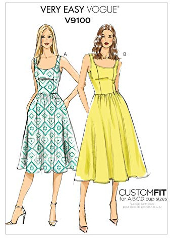 Vogue Patterns 9100 E5 Sizes 14/16/18/20/22 Misses Dress