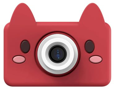 kiimento BPA-Free Silicone Kids Camera, Best Travel Buddy Akito The Fox Digital & Video Camcorder for Boys & Girls Ages 4+, 24MP Photo, 1080P Video, 32GB Memory Card, Birthday Gift (Model C)