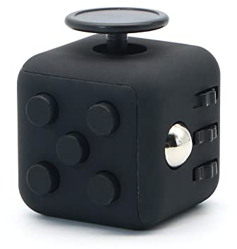 Appash Fidget Cube Stress Anxiety Pressure Relieving Toy Great for Adults and Children[Gift Idea][Relaxing Toy][Stress Reliever][Soft Material] (Black & Black)
