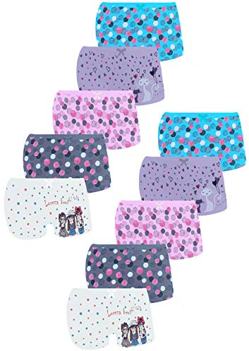 LOREZA ® 10 Calzoncillos para niñas Ropa Interior de algodón Bragas Surtidas - Tallas 92-158