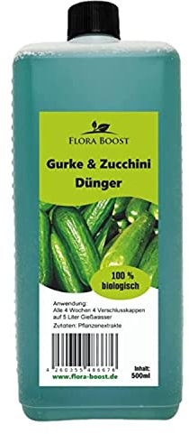 Flora Boost Gurken Zucchini Dünger Flora Boost 500ml I Für bis zu 100L Gießwasser I Gemüsedünger für Gurken & Zucchini I Flüssiger Blatt- & Wurzeldünger I 100% natürlicher Pflanzendünger