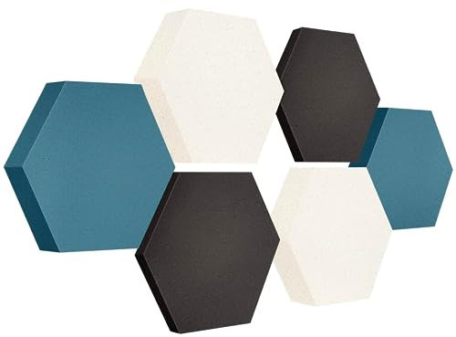 platino24 Akustikpaneele 6 Elemente Edition LOFT 3D I Ø 300mm Akustikplatten Schalldämmung Wand & Decke I Akustikschaum Schall-Absorber aus Basotect 30-70mm mit farbiger Akustikbeschichtung