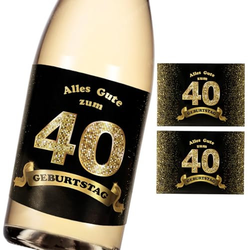 COLOFALLA Geburtstags Flaschenetikett Happy Birthday Etikett für Sekt Weinflaschen selbstklebend Flaschenetikett zum 18. Geburtstag Alles gute zum Geburtstag (40)