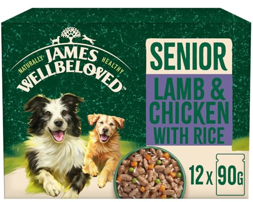 James Wellbeloved Senior Dog Food with Lamb and Chicken in Gravy Pouch 12 x 90 g