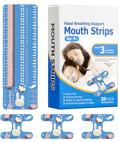 30pcs Cinta Bucal para Dormir, Mouth Tape for Sleeping Kids, TapóN de Ronquido, Mejora la Calidad del Sueño, para no roncar de noche, Parche Corrección boca Abierta Niños Adultos (Fase 3)