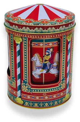 MediMuc Boîte à musique carrousel d'hiver - Pâtisserie - Rangement - Convient à un usage alimentaire - Dimensions (Ø x H) : 12 cm x 16 cm - Volume : 0,75 l