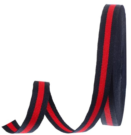 PATIKIL 5/8 Marine Rouge Ruban Gros-Grain Rayé, 25 Yard Ruban en Tissu Polyester à Rayures Double Face pour Emballage Cadeau, Fabrication de Nœuds, Vêtements, Décorations de Noël