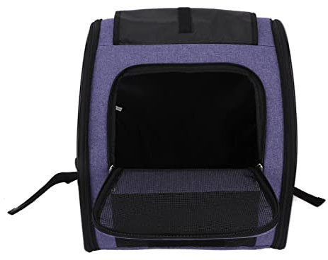 Qukaim Katzenrucksack-Tragetasche, tragbare atmungsaktive Haustier-Reisetasche, große Kapazität für den Außenbereich, passend für Haustiere bis zu 5 kg, Lila, Größe S