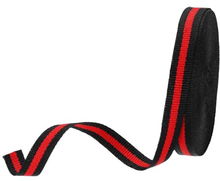 PATIKIL 3/8 Cinta De Grosgrain A Rayas Negras Y Rojas 10 Yardas De Tela De Poliéster Diseño De Doble Cara Para Lazos Envoltorios De Regalos Manualidades Decoraciones Navideñas