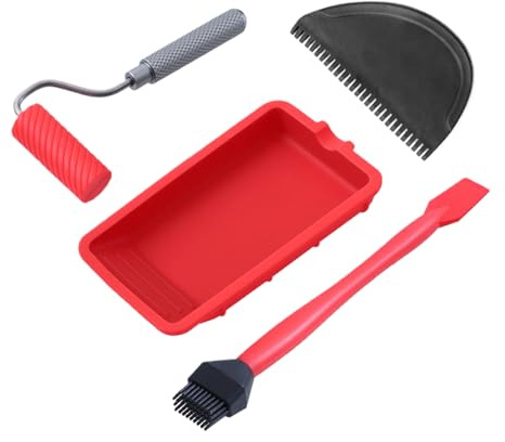 Uhngw Holzleim Applikator | Leimroller Mit Auftragsschale & Handwerkzeug - Tragbares Werkzeugset Mit Pinsel Und Spachtel Für Handwerk Und Klebearbeiten, Wiederverwendbar