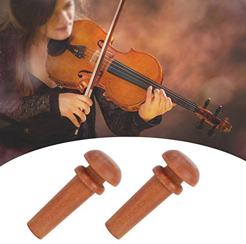 Violinändstift Set - Jujube Wood Tail Endpin -tillbehör för 4/4 Fiol, Hållbar och Utsökt Hantverk (Brun fiskfri)
