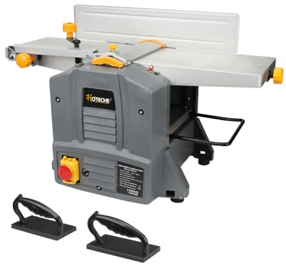 Hoteche 204mm Abricht- und Dickenhobel, 1500W Holzbearbeitungsmaschine mit 9000U/min, Braun Karton Verpackung