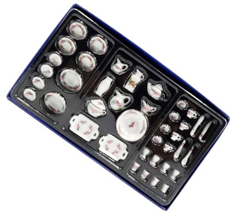 GALPADA Mini Vajilla de Cerámica y Frescura para Casa en Miniatura 1/12 Accesorios para Cocina y Ambientación de Escenas en Mini Casa
