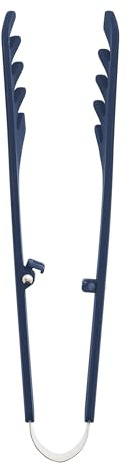 GreenPan Silicone Locking Pasta Tongs, Cooking Grilling Serving, Salad, Kitchen Utensil, Flexible Rubber Nonstick Cookware, Steel Core, Heat-Resistant, Anti-Slip, BPA-Free, Dishwasher Safe, Navy