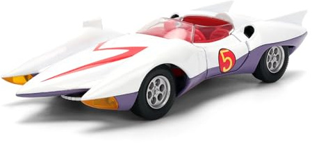 Jada Toys Speed Racer Mach 5 (1:32) – legendariskt animefordon som modellbil av metall med öppna dörrar och detaljinteriör, samlarbil för fans och barn från 8 år